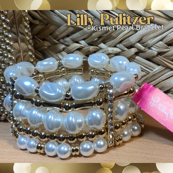 Lilly Pulitzer BRACELET NWT PEARL KISMET BEADED ⭐️  Stretch STUNNING!  ⭐️ - Picture 5 of 13